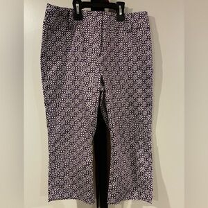 Talbots Purple and White Geometric Pants Sz 10P